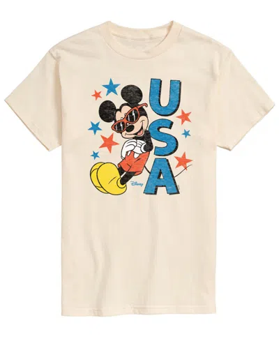Airwaves Men's Disney Mickey Usa Short-sleeve Graphic T-shirts In Neutral