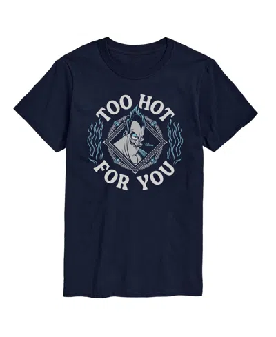Airwaves Men's Disney Villains Hades Too Hot For You Printed Short-sleeve Graphic T-shirt In Blue