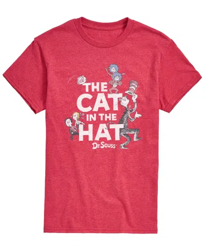 Airwaves Men's Dr. Seuss Cat In Hat & Things Vintage Faded Short-sleeve Graphic T-shirt In Red