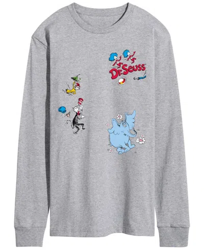 Airwaves Men's Dr. Seuss Cat In The Hat & Sam I Am & Hortonâ Long-sleeve Graphic T-shirt In Gray