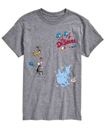 Airwaves Men's Dr. Seuss Cat In The Hat & Sam I Am & Hortonâ Short-sleeve Graphic T-shirt In Gray
