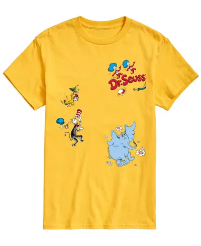 Airwaves Men's Dr. Seuss Cat In The Hat & Sam I Am & Hortonâ Short-sleeve Graphic T-shirt In Yellow