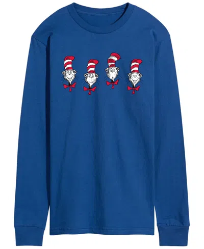 Airwaves Men's Dr. Seuss Cat In The Hat Headsâ Long-sleeve Graphic T-shirt In Blue