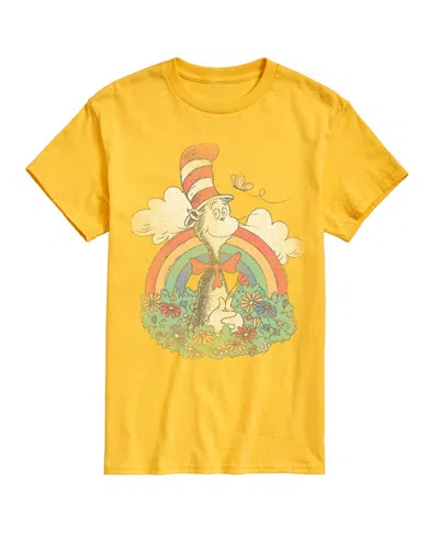 Airwaves Men's Dr. Seuss Cat In The Hat Spring Vintage Fadedâ Short-sleeve Graphic T-shirt In Yellow
