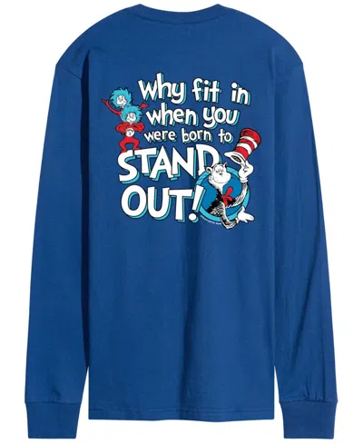 Airwaves Men's Dr. Seuss Cat In The Hat Stand Out Long-sleeve Graphic T-shirt In Blue