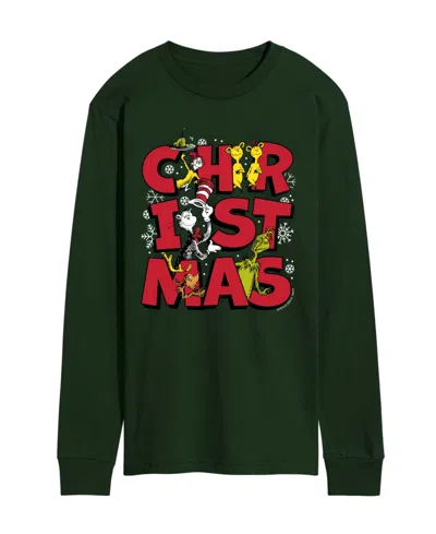 Airwaves Men's Dr. Seuss Christmas Long-sleeve Graphic T-shirt In Green