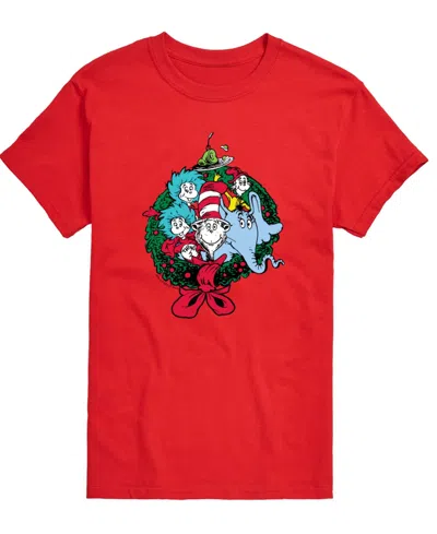 Airwaves Men's Dr. Seuss Christmas Wreath Short-sleeve Graphic T-shirt In Red