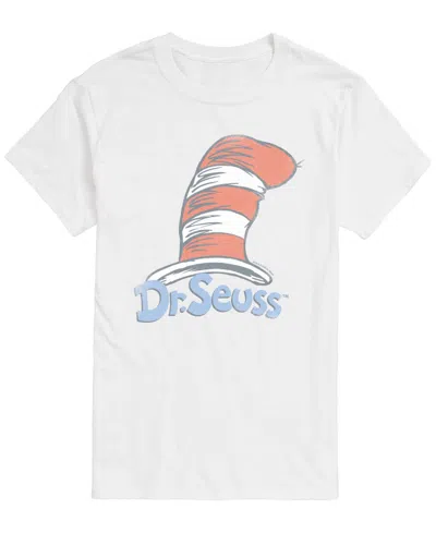 Airwaves Men's Dr. Seuss Logo Vintage Faded Short-sleeve Graphic T-shirt In White