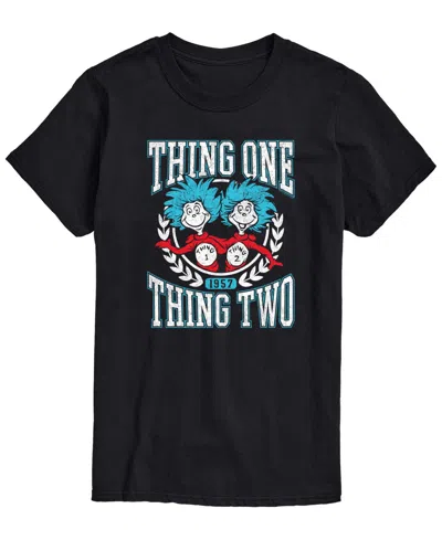 Airwaves Men's Dr. Seuss Things Collegiate Short-sleeve Graphic T-shirt In Black