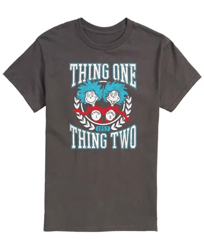 Airwaves Men's Dr. Seuss Things Collegiate Short-sleeve Graphic T-shirt In Gray
