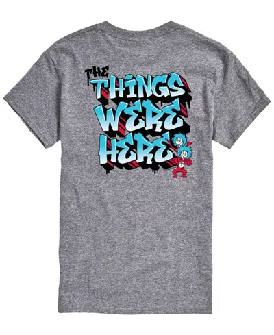 Airwaves Men's Dr. Seuss Things Were Here Short-sleeve Graphic T-shirt In Gray