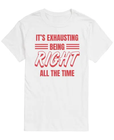 Airwaves Men's Exhausting Being Right Short-sleeve Graphic T-shirt In White