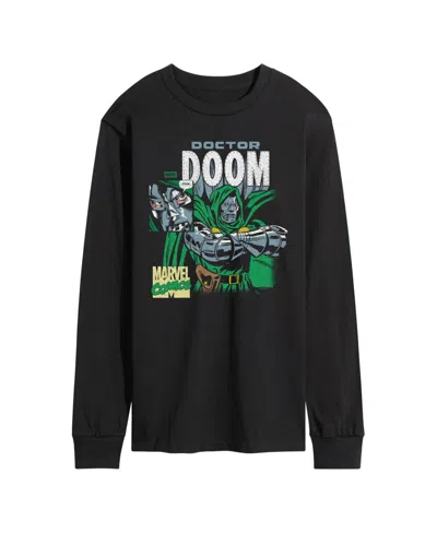 Airwaves Men's Fantastic Four Marvel Comics Dr. Doom Long-sleeve Graphic T-shirt In Black