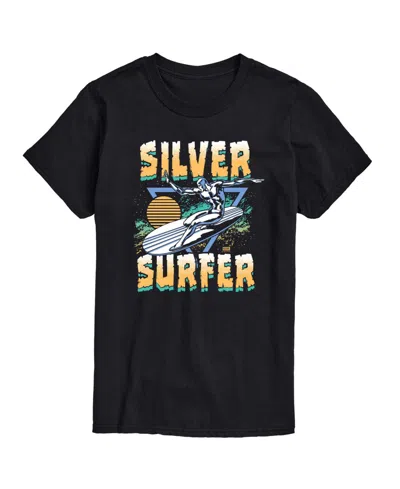 Airwaves Men's Fantastic Four Silver Surfer Short-sleeve Graphic T-shirt In Black