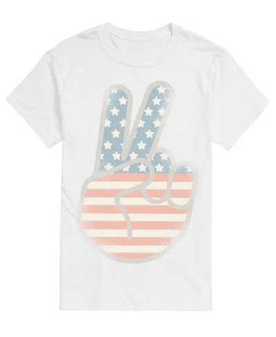 Airwaves Men's Flag Peace Sign Tonal Washed Short-sleeve Graphic T-shirt In White