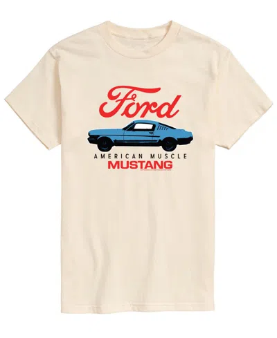 Airwaves Men's Ford American Muscle Mustang Short-sleeve Graphic T-shirt In Neutral