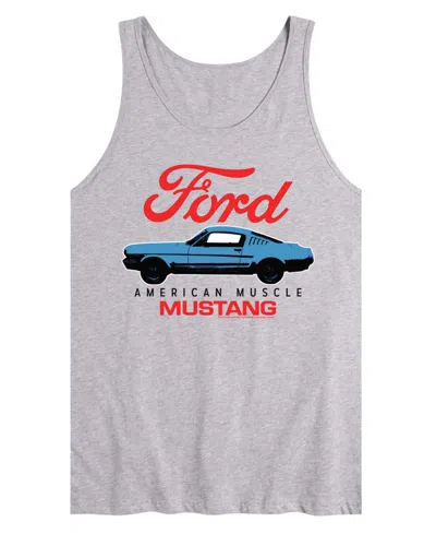 Airwaves Men's Ford American Muscle Mustang Sleeveless Graphic Tank T-shirts In Gray