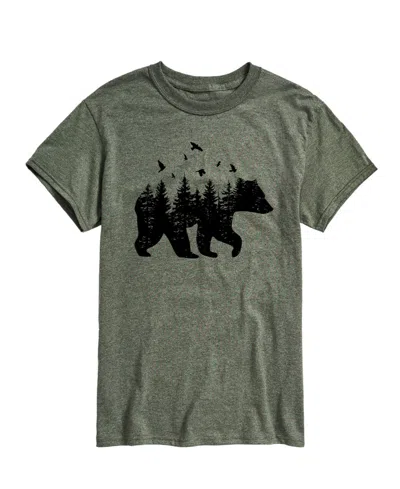 Airwaves Men's Forest Bear Silhouette Short Sleeve T-shirt In Gray