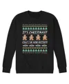 Airwaves Men's Friends Christmas Crew Fleece Pullover In Black