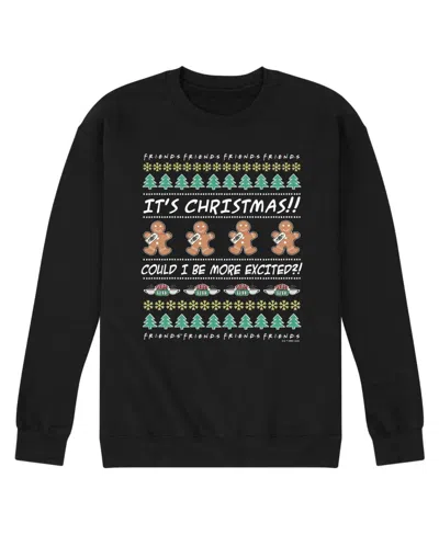 Airwaves Men's Friends Christmas Crew Fleece Pullover In Black