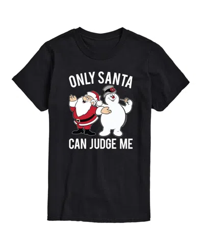 Airwaves Men's Frosty The Snowman Santa Can Judge Short Sleeve Tee In Black