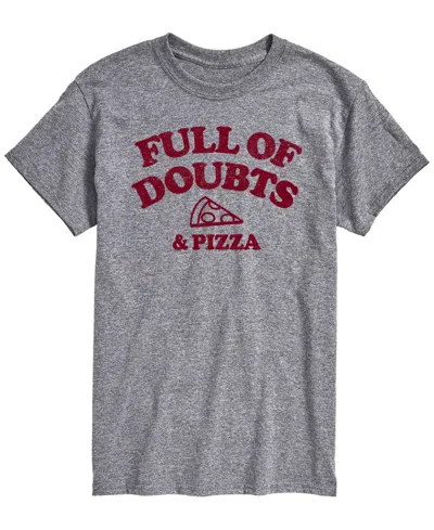 Airwaves Men's Full Of Doubts And Pizza Short-sleeve Graphic T-shirt In Athletic Heather