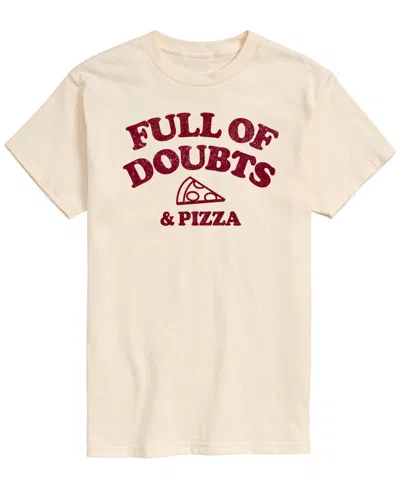Airwaves Men's Full Of Doubts And Pizza Short-sleeve Graphic T-shirt In Cream