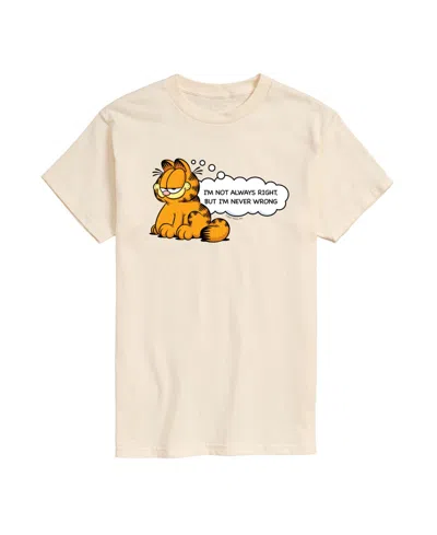 Airwaves Men's Garfield Always Right Short Sleeve T-shirt In Beige