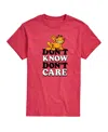 Airwaves Men's Garfield Don't Know Don't Care Short Sleeve T-shirt In Red