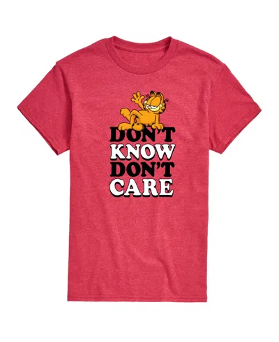 Airwaves Men's Garfield Don't Know Don't Care Short Sleeve T-shirt In Red