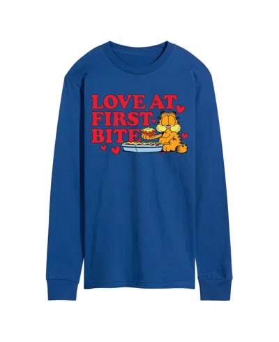 Airwaves Men's Garfield Love At First Bite Printed Long-sleeve Graphic T-shirt In Blue