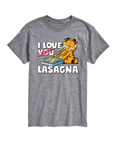 Airwaves Men's Garfield Love Lasagna Printed Short-sleeve Graphic T-shirt In Gray
