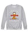 Airwaves Men's Garfield Love You This Much Fleece Sweatshirt In Gray