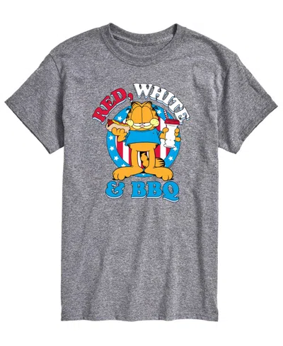 Airwaves Men's Garfield Red White And Bbq Short-sleeve Graphic T-shirt In Gray