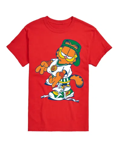 Airwaves Men's Garfield Streetwear Peace Sign Graphic T-shirt In Red