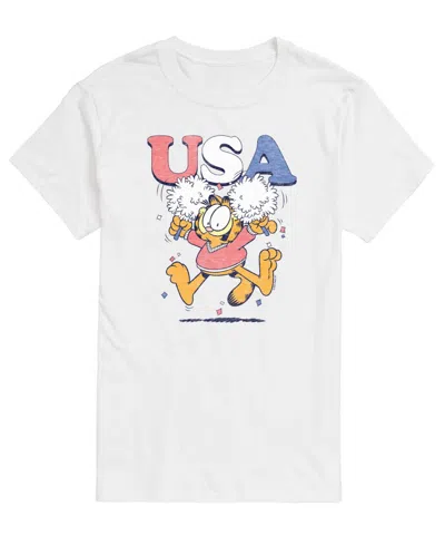 Airwaves Men's Garfield Usa Cheer Short-sleeve Graphic T-shirt In White