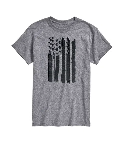 Airwaves Men's Glitch American Flag Short Sleeve T-shirt In Gray