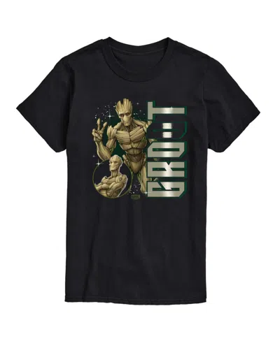 Airwaves Men's Guardians Of The Galaxy Groot Short Sleeve T-shirt In Black