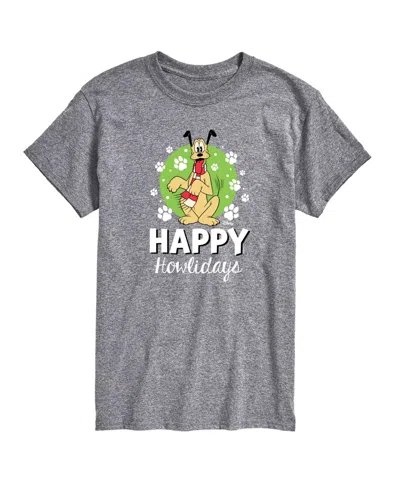 Airwaves Men's Happy Howlidays Pluto Short-sleeve Graphic T-shirt In Gray