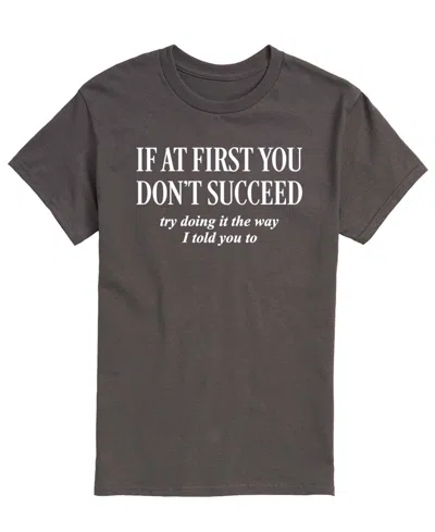 Airwaves Men's If You Don't Succeed Short-sleeve Graphic T-shirt In Charcoal