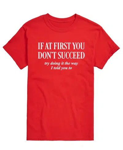 Airwaves Men's If You Don't Succeed Short-sleeve Graphic T-shirt In Red