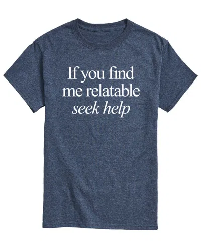 Airwaves Men's If You Find Me Relatable Short-sleeve Graphic T-shirt In Heather Blue