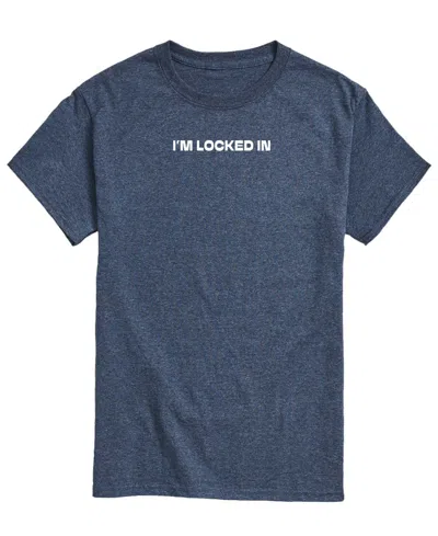 Airwaves Men's Im Locked In Short-sleeve Graphic T-shirt In Heather Blue