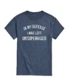 Airwaves Men's In My Defense Left Unsupervised Short Sleeve T-shirt In Blue