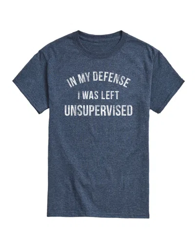 Airwaves Men's In My Defense Left Unsupervised Short Sleeve T-shirt In Blue