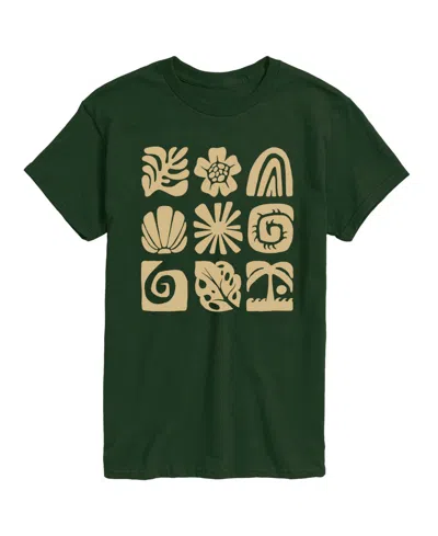 Airwaves Men's Instant Message Beach Squares Graphic T-shirt In Forest Green