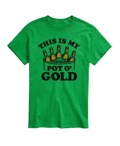 Airwaves Men's Instant Message Beer Pot O' Gold Short-sleeve Graphic T-shirt In Green