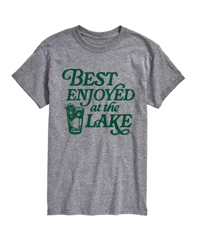 Airwaves Men's Instant Message Best Enjoyed At The Lake Graphic T-shirt In Athletic Heather