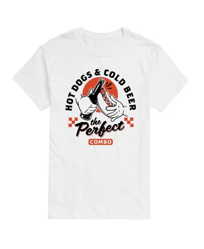 Airwaves Men's Instant Message Hot Dogs And Cold Beer Graphic T-shirt In White