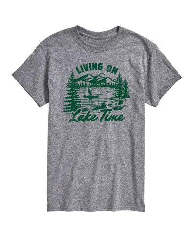 Airwaves Men's Instant Message Living On Lake Time Graphic T-shirt In Athletic Heather